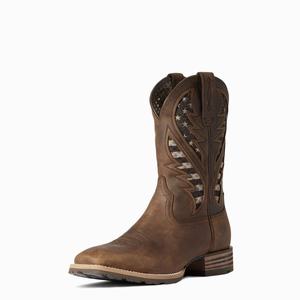 Men's Ariat Hybrid VentTEK Western Boots Brown | XLJD-16380