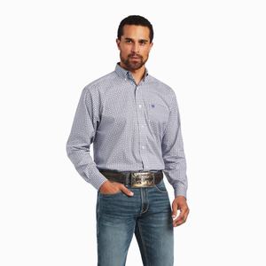 Men's Ariat Ilan Stretch Classic Fit Shirts White | KINO-94230