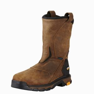 Men's Ariat Intrepid Pull-On Waterproof Composite Toe Waterproof Boots Brown | BOJZ-48067