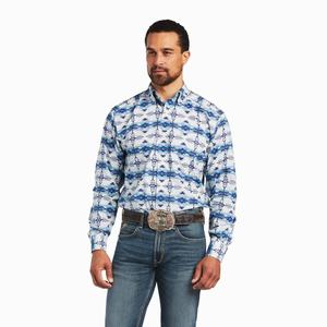 Men's Ariat Irvin Classic Fit Shirts White | MZYQ-28196