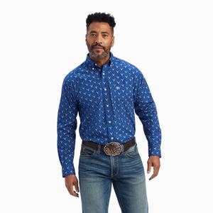 Men's Ariat Jai Classic Fit Shirts Royal Blue | ZTCU-58270