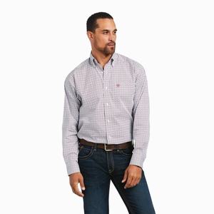 Men's Ariat Jonathon Stretch Classic Fit Shirts White | KVQC-89273