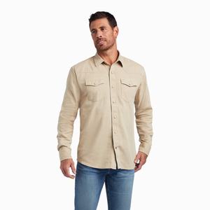 Men's Ariat Jurlington Retro Fit Shirts White | KWGH-04352