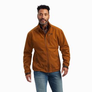 Men's Ariat Logo 2.0 Softshell Jackets Brown | EFQW-68275