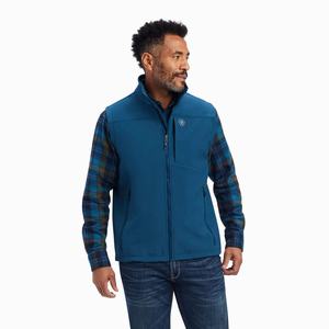 Men's Ariat Logo 2.0 Softshell Jackets Blue | QCRV-96804