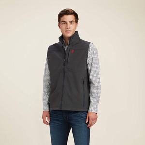 Men's Ariat Logo 2.0 Softshell Jackets Grey | XQDA-41053