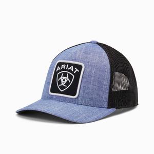 Men's Ariat Logo Patch Hats Blue | NSLY-76092