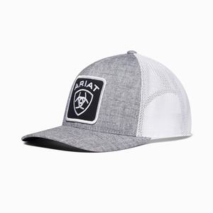 Men's Ariat Logo Patch Hats Grey | PJGO-39758