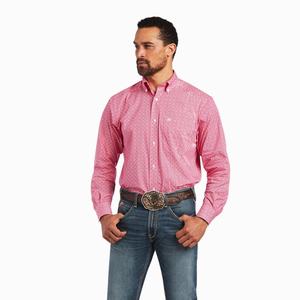 Men's Ariat Malachi Stretch Classic Fit Shirts Light Rose | KYOC-04362