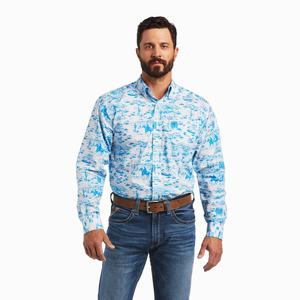 Men's Ariat Marcus Classic Fit Shirts White | WUQO-40951