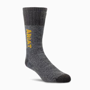 Men's Ariat Marl Thermal Wool Blend 2 Pair Pack Socks Grey | DEWK-89347