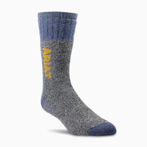 Men's Ariat Marl Thermal Wool Blend 2 Pair Pack Socks Blue | PBKM-68970