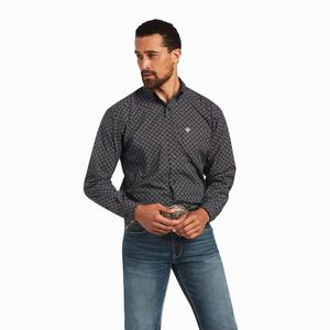 Men's Ariat Max Classic Fit Shirts Black | UMPQ-59318