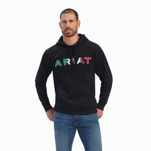 Men's Ariat Mexico Hoodie Black | FWKI-60432