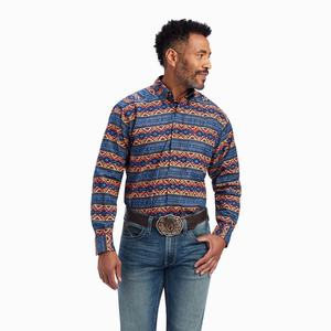 Men's Ariat Nikolai Classic Fit Shirts Blue | SXFR-13892