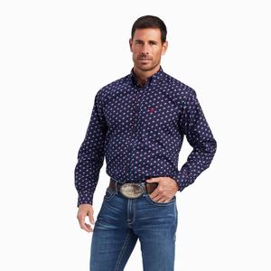 Men's Ariat Nosson Classic Fit Shirts Blue | ADGX-15480