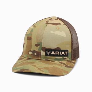 Men's Ariat Offset Logo Hats Camo | LIPE-70348