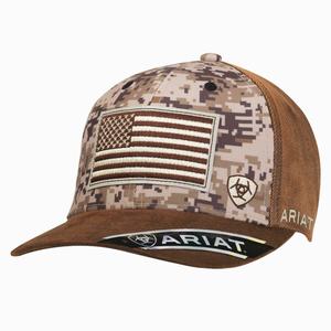 Men's Ariat Patriot Snapback Hats Brown | PWET-09764