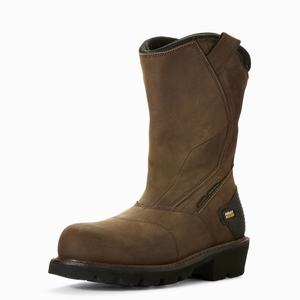 Men's Ariat Powerline 400G Waterproof 400g Composite Toe Waterproof Boots Brown | IFMP-39584