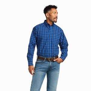 Men's Ariat Pro Series Anthony Classic Fit Shirts Blue | YLAF-08521