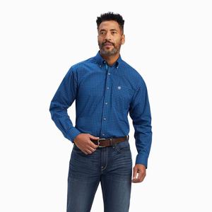 Men's Ariat Pro Series Bertrand Stretch Classic Fit Shirts Peacock | LDSU-60938