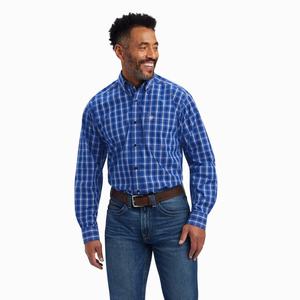 Men's Ariat Pro Series Boone Classic Fit Shirts Blue | HCFA-64891