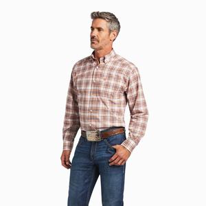 Men's Ariat Pro Series Bryce Stretch Classic Fit Shirts Yellow | CBHM-80923