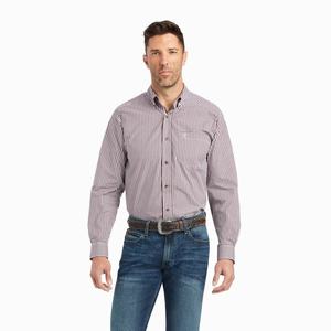 Men's Ariat Pro Series Francis Classic Fit Shirts Claret | PZBT-54607