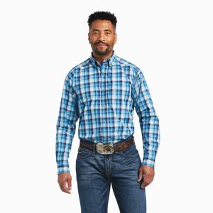 Men's Ariat Pro Series Mateo Classic Fit Shirts Blue | FWKT-65271