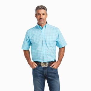 Men's Ariat Pro Series Quilo Stretch Classic Fit Shirts Blue | SNXC-34109