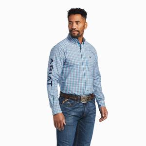 Men's Ariat Pro Series Team Shay Fitted Shirts White | JEFI-63129