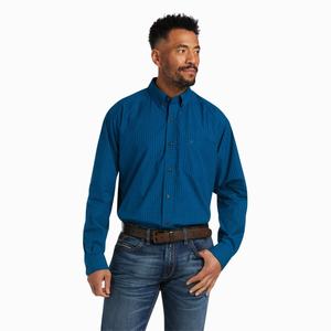 Men's Ariat Pro Series Troy Classic Fit Shirts Blue | GTOD-73021