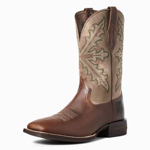 Men's Ariat Qualifier Western Boots Brown | KCGN-87360