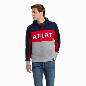 Men's Ariat Rabere Team Hoodie Navy | WGBO-98012