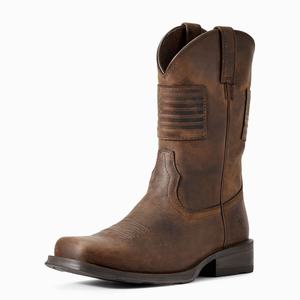 Men's Ariat Rambler Patriot Dress Boots Brown | SNWV-93012