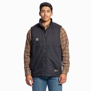 Men's Ariat Rebar DuraCanvas Jackets Black | KTPF-81403