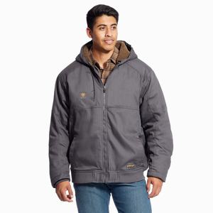 Men's Ariat Rebar DuraCanvas Jackets Grey | YVGJ-62851