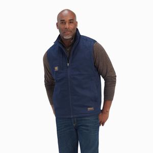 Men's Ariat Rebar DuraCanvas Jackets Navy | XKGE-62348