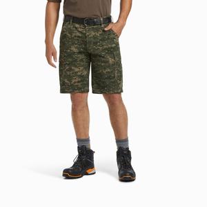 Men's Ariat Rebar DuraStretch Made Tough Cargo Pants Deep Camo | YZNI-14086