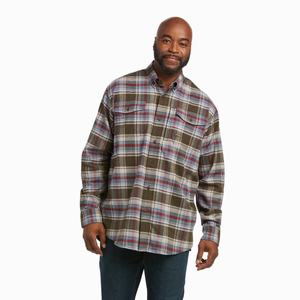 Men's Ariat Rebar Flannel DuraStretch Shirts Multicolor | DQLJ-86243