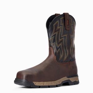 Men's Ariat Rebar Flex Waterproof Composite Toe Waterproof Boots Dark Brown | QGMP-80754