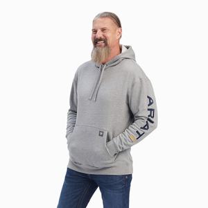 Men's Ariat Rebar Graphic Hoodie Grey / Deep | ZKEL-35086