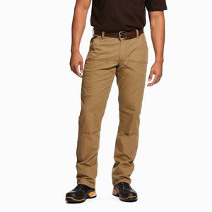 Men's Ariat Rebar M4 Low Rise DuraStretch Made Tough Double Front Pants Khaki | KBQL-72568