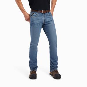 Men's Ariat Rebar M4 Low Rise DuraStretch Edge Cut Straight-Fit Jeans Multicolor | KVNS-48905