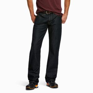 Men's Ariat Rebar M4 Relaxed DuraStretch Basic Flannel-Lined Cut Straight-Fit Jeans Multicolor | MUZN-82461