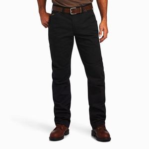 Men's Ariat Rebar M5 DuraStretch Washed Twill Dungaree Leg Pants Black | TJYI-61428