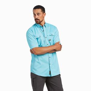 Men's Ariat Rebar Made Tough VentTEK DuraStretch Short Sleeve Multicolor | CJKB-09817