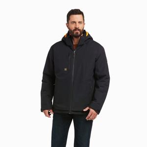 Men's Ariat Rebar Storm Fighter 2.0 Waterproof Jackets Black | YPUD-74059