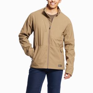 Men's Ariat Rebar Stretch Canvas Softshell Jackets Khaki | SQGX-36427