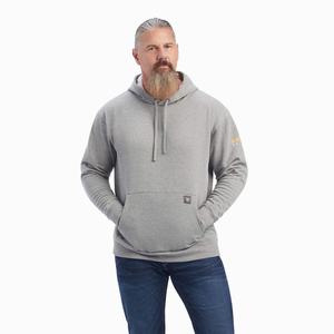 Men's Ariat Rebar Workman Hoodie Grey | SCEZ-35790